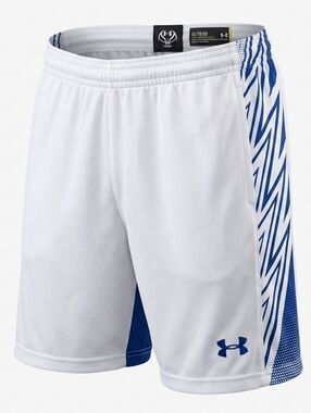 Under Armour Basketball Shorts Mens XL Blue White Geometric Pattern EUC